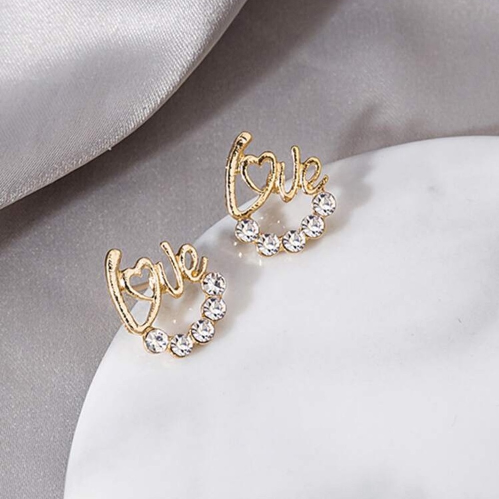 Gold and Silver Love Earrings